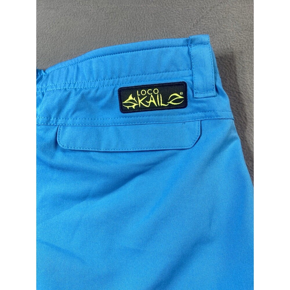 Loco Skail Blue Fishing Cargo Shorts Mens 36 Stretch Performance Zipper Pocket - Picture 9 of 12